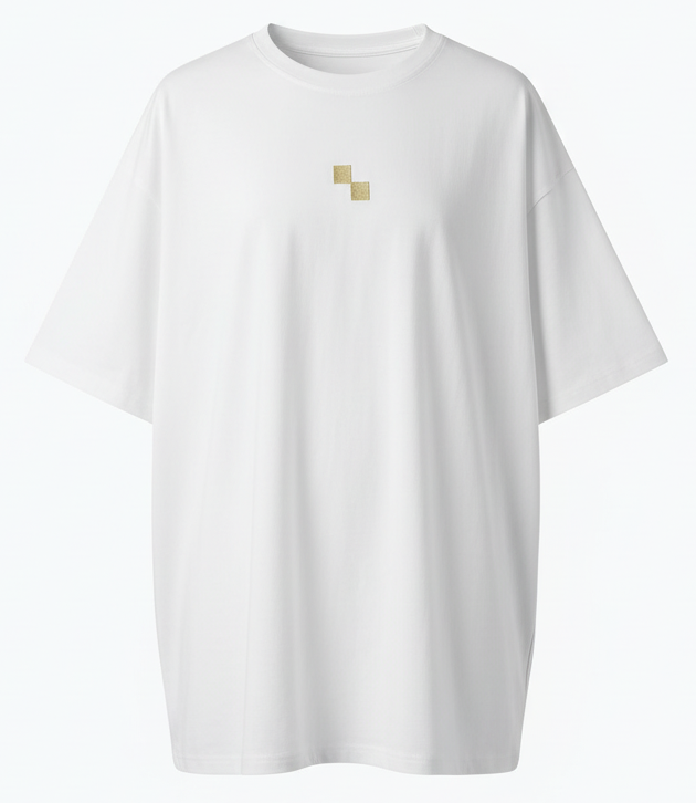 Snow Embroidered 3D Oversized T-Shirt